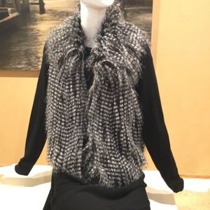 BCBGeneration size m faux fur vest black and white